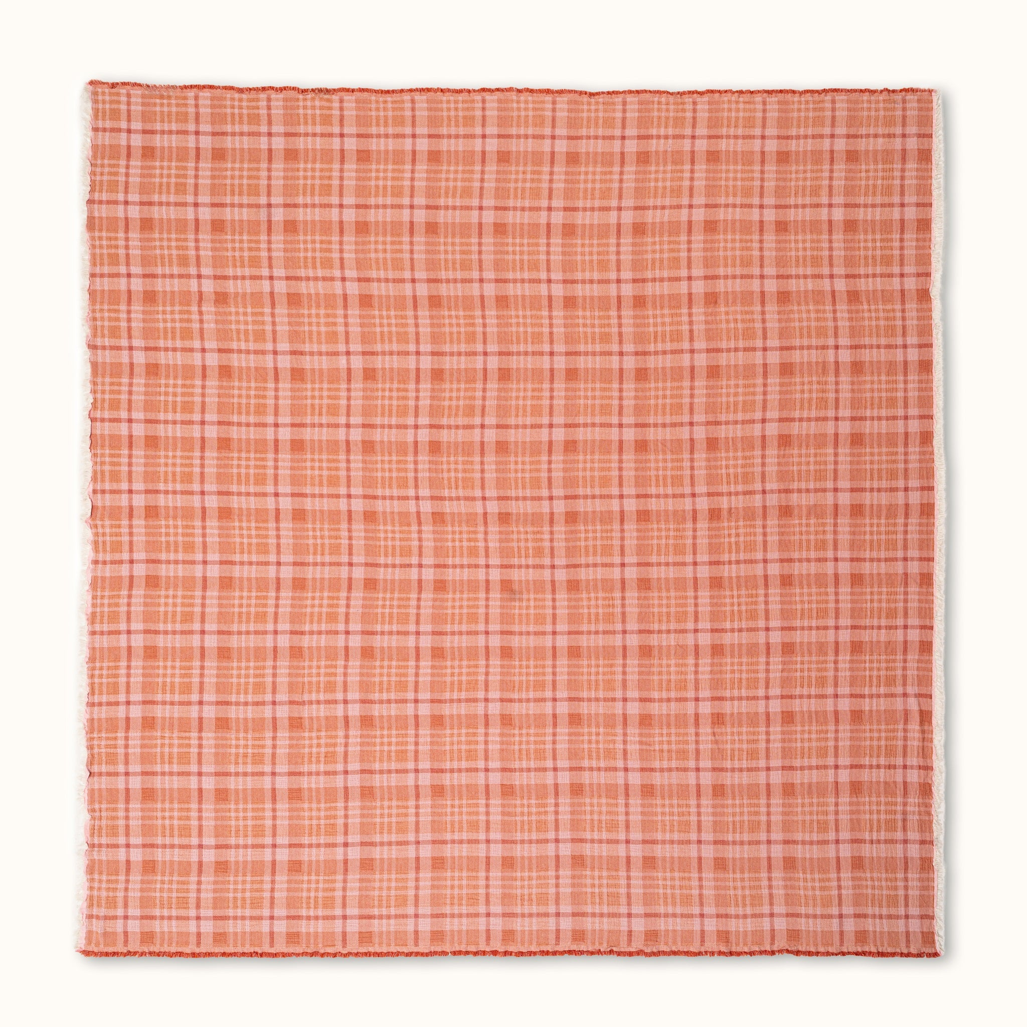Plaid Blanket - Rust