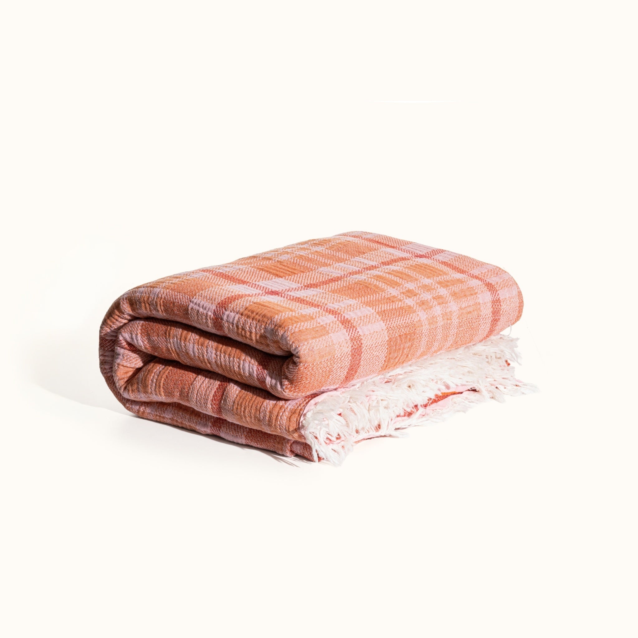 Plaid Blanket - Rust