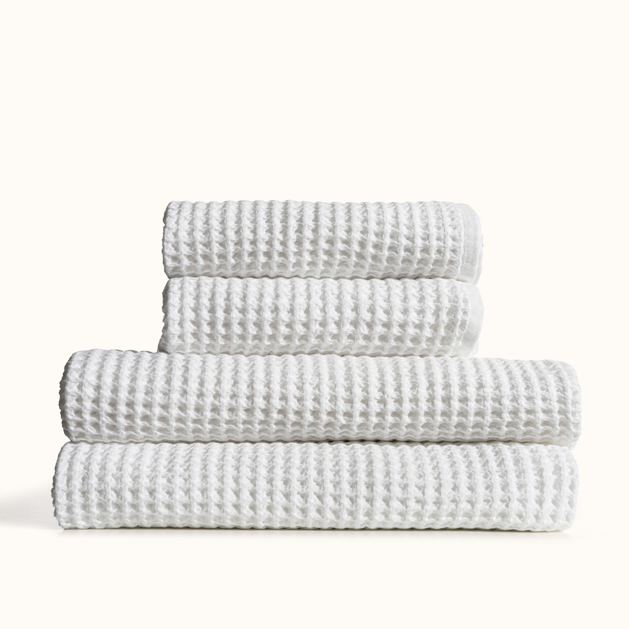 2 + 2 Waffle Towel Bundle - White